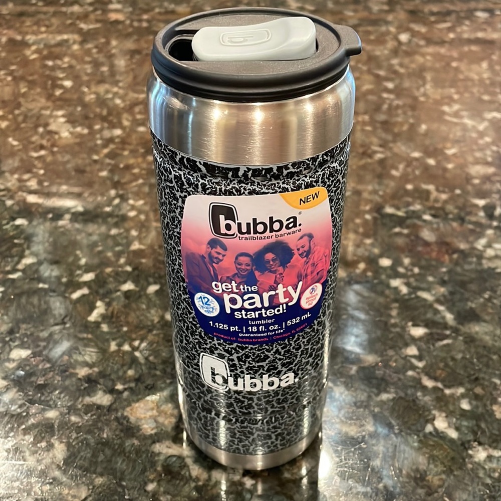 BUBBA Tall Boy Black Crackle Tumbler Trailblazer Barware Party Metal Cup